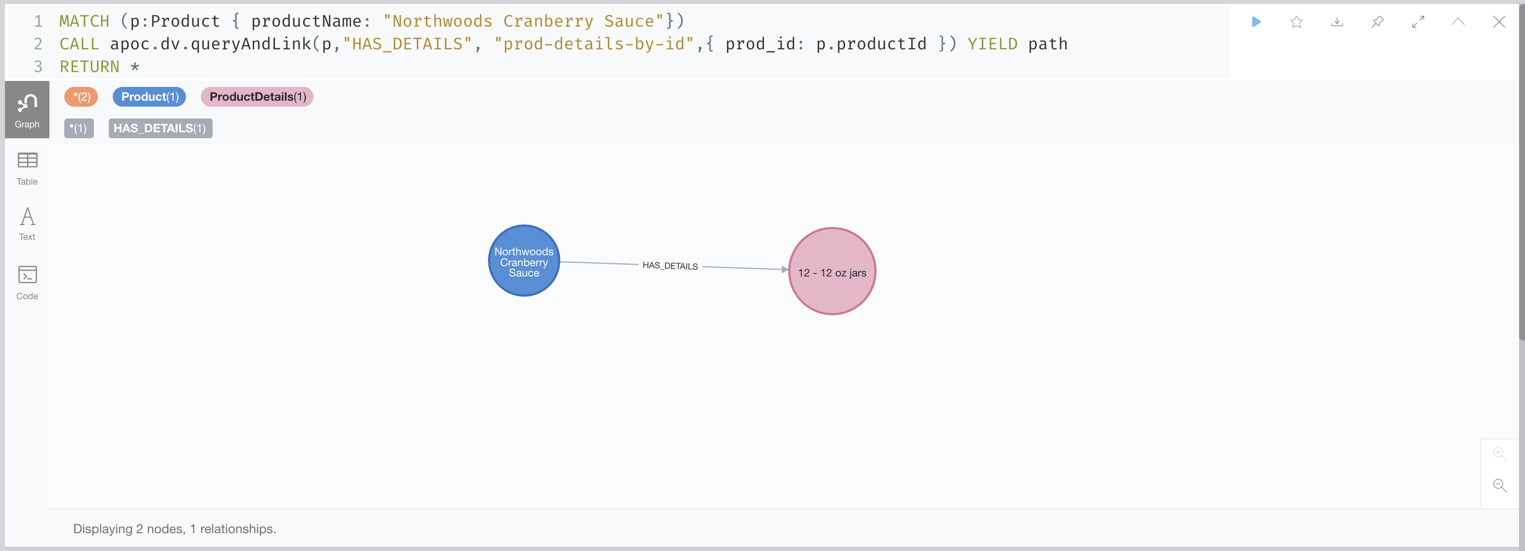 apoc.dv.csv queryAndLink